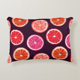 Hand Painted Citrus Dark Pattern Decorative Cushion