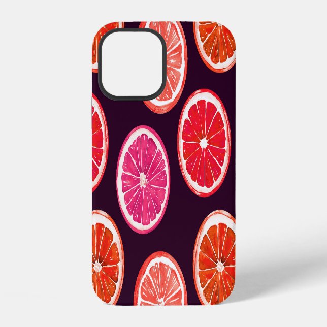 Hand Painted Citrus Dark Pattern iPhone Case (Back)