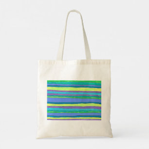 Hand Painted Colorful Striped Design Tote Bag