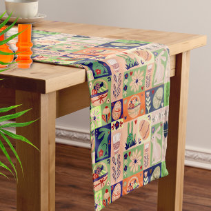 Hand-Painted Colourful Collage Easter Medium Table Runner