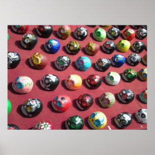 Hand-Painted Colourful Skull Poster