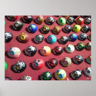 Hand-Painted Colourful Skull Poster