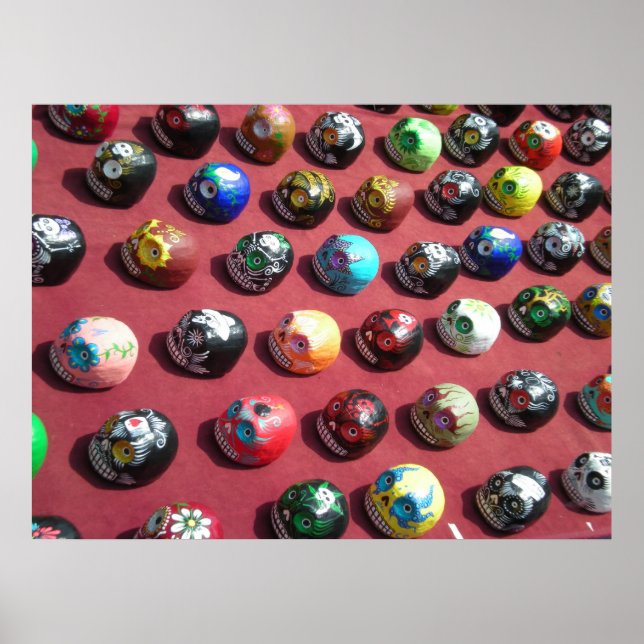 Hand-Painted Colourful Skull Poster (Front)