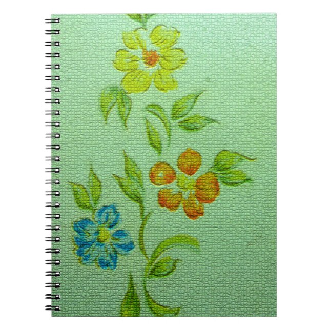Hand Painted Country Flowers Notebook (Front)