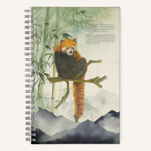 Hand-Painted Cute Endangered Red panda Notebook