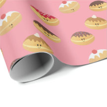 Hand painted, cute Hannukah doughnut patterned
