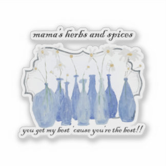 Hand Painted Daisy Rosemary Jar Bottle 