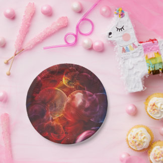 Hand Painted Deep Space Fantasy Painting Paper Plate