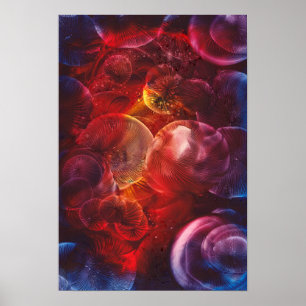 Hand Painted Deep Space Fantasy Painting Poster