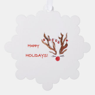 Hand-Painted Design Reindeer Christmas Ornament