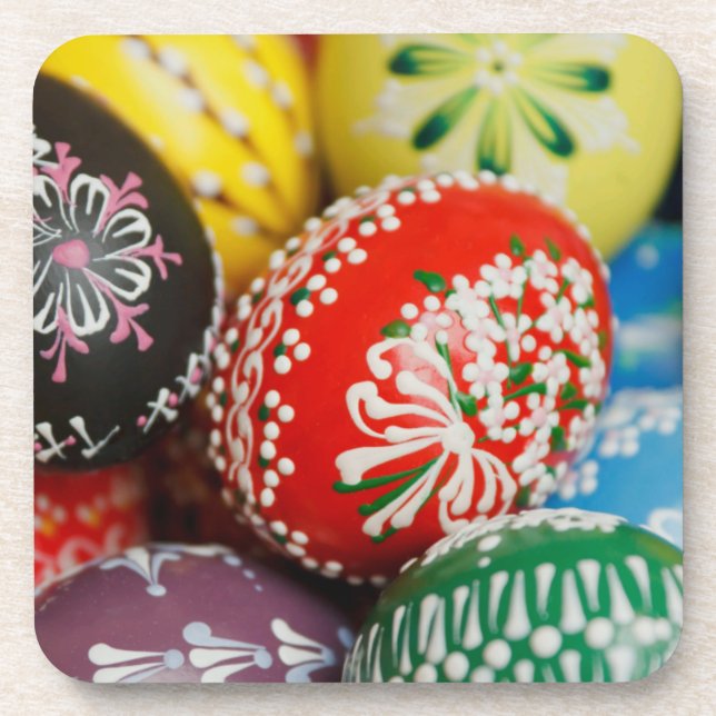 Hand-Painted Easter Egg Coasters (Front)