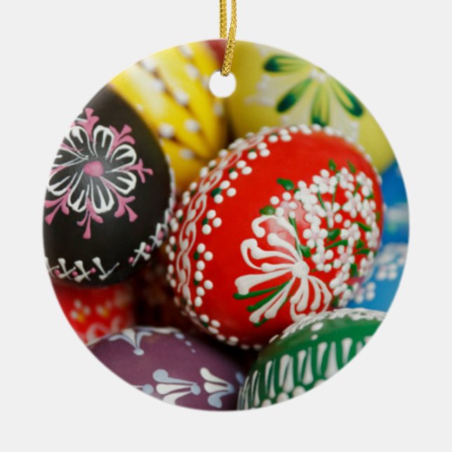 Hand Painted Easter Eggs Ceramic Tree Decoration (Front)