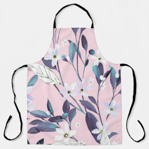 Hand painted elegant purple leavesart, flower, wat apron