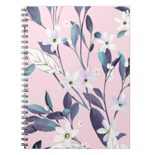 Hand painted elegant purple leavesart, flower, wat notebook