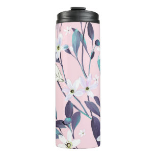 Hand painted elegant purple leavesart, flower, wat thermal tumbler