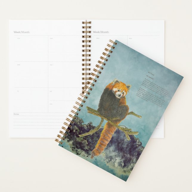 Hand-Painted Endangered Red Panda Planner (Display)
