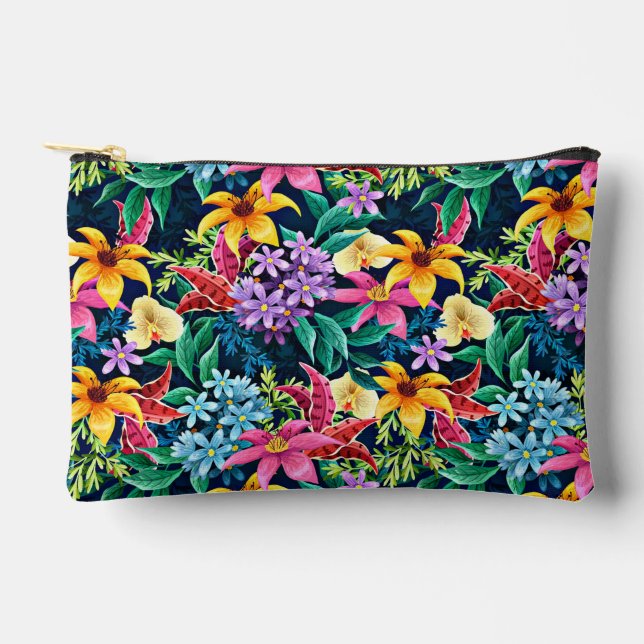 Hand Painted Exotic Floral Pattern-23001 Accessory Pouch (Front)