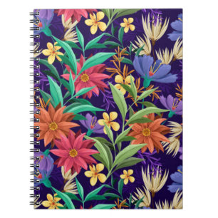 Hand Painted Exotic Floral Pattern-23100 Notebook