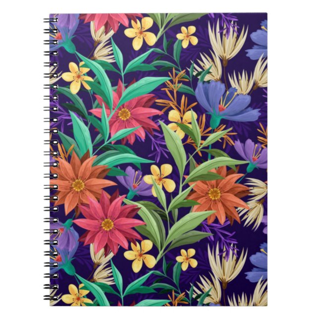 Hand Painted Exotic Floral Pattern-23100 Notebook (Front)