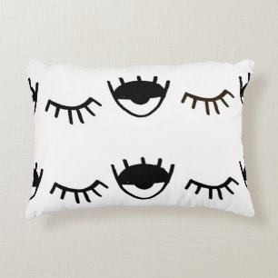 Hand Painted Eyes Ink Pattern Decorative Cushion