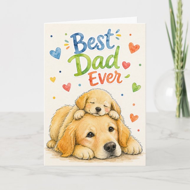 Hand Painted Father's Day Greeting Card (Front)