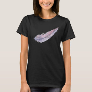 Hand-Painted Feather T-Shirt Design Bird Feather T