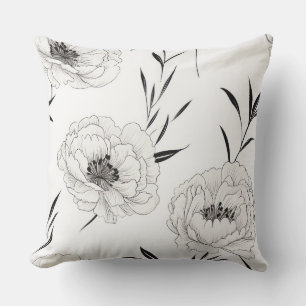 Hand-Painted Floral Decorative Cushion