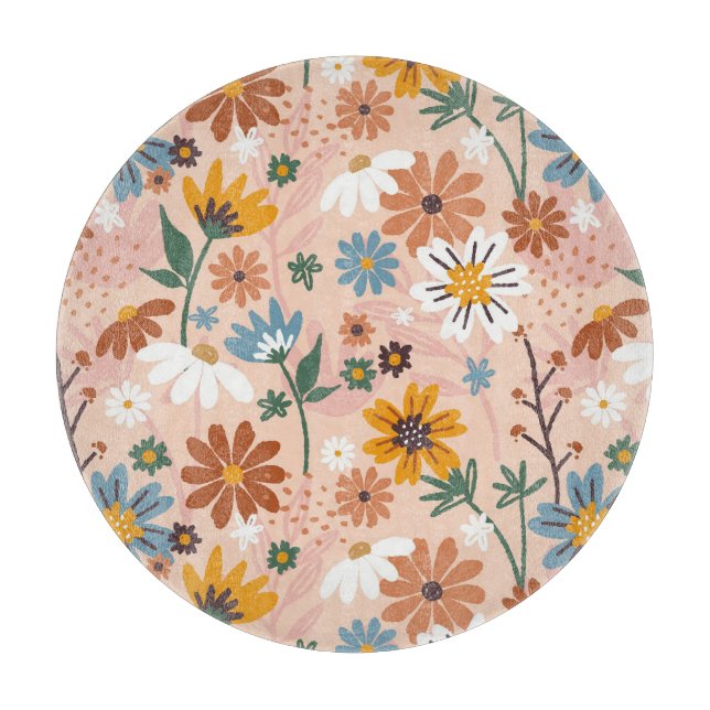 Hand Painted Floral Pattern-23136 Cutting Board (Front)