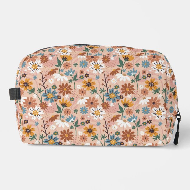 Hand Painted Floral Pattern-23136 Dopp Kit (Front)