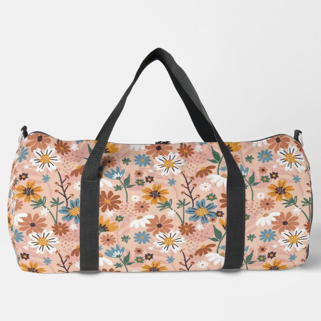 Hand Painted Floral Pattern-23136 Duffle Bag (Front)