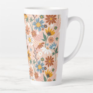 Hand Painted Floral Pattern-23136 Latte Mug