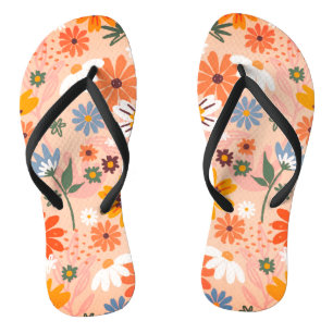 Hand Painted Floral Pattern-23136 Thongs