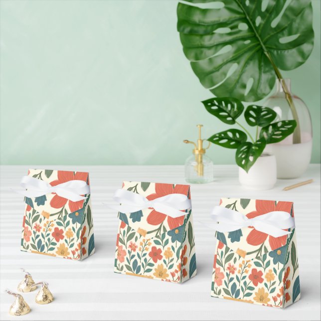 Hand-Painted Floral Pattern – Colourful Botanical  Favour Box (Multiple)