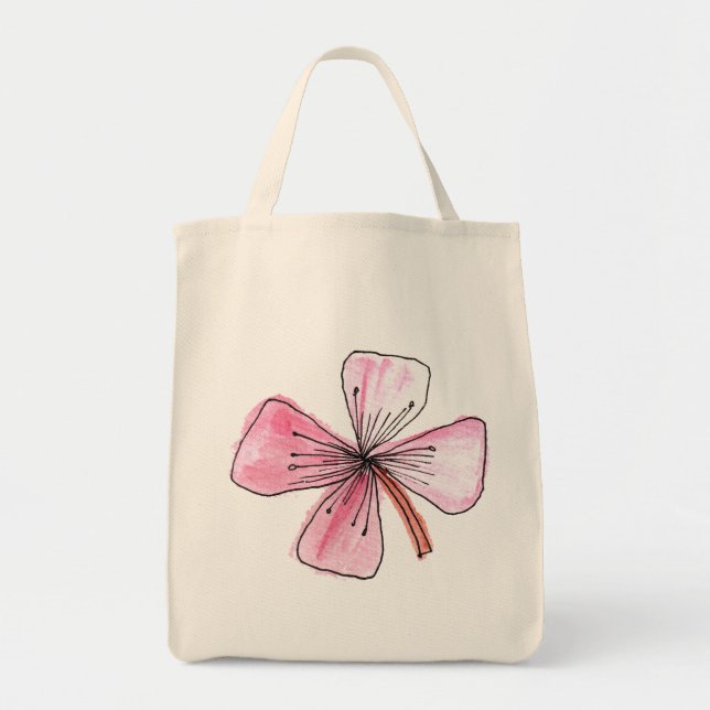 hand painted floral tote bag (Front)