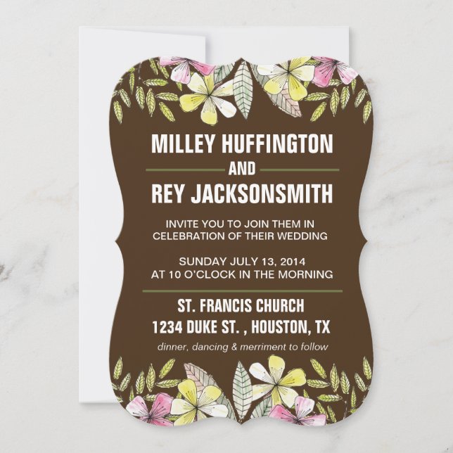 hand painted flowers invitation (Front)