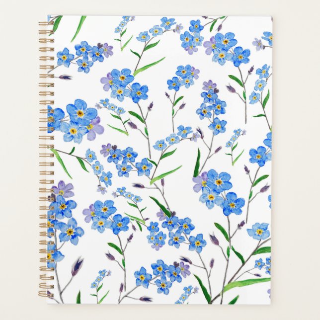 hand painted forget me not  flowers arrangement  planner (Front)