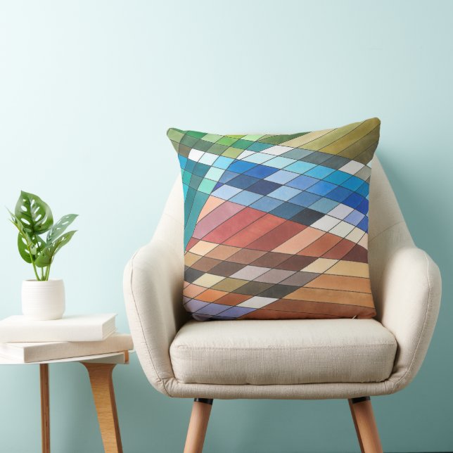 Hand Painted Geometric Abstract Pattern Cushion (Chair)