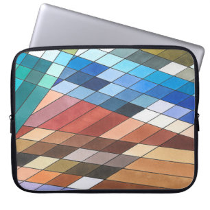 Hand Painted Geometric Abstract Pattern Laptop Sleeve