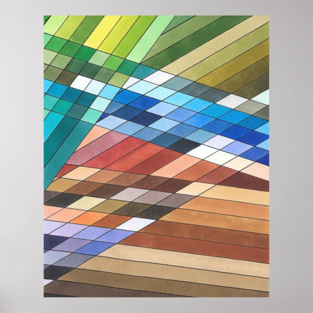 Hand Painted Geometric Abstract Pattern Poster (Front)