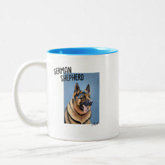 Hand-Painted Germans Shepard Bust Portrait Two-Tone Coffee Mug