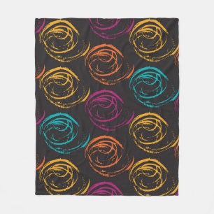 Hand painted grange texture. Ink geometric element Fleece Blanket