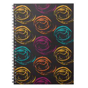 Hand painted grange texture. Ink geometric element Notebook