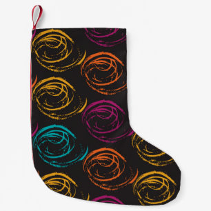 Hand painted grange texture. Ink geometric element Small Christmas Stocking