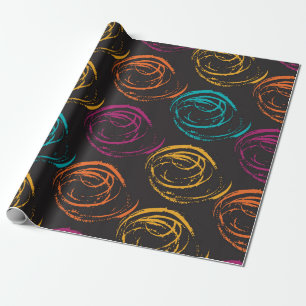 Hand painted grange texture. Ink geometric element Wrapping Paper