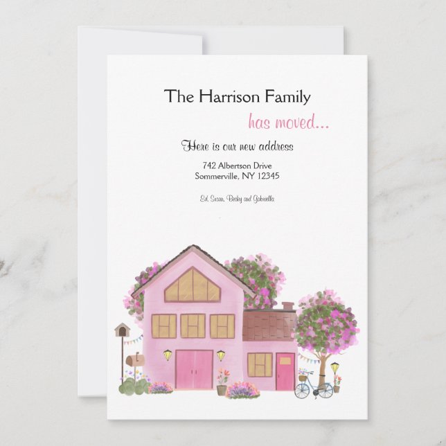 Hand Painted House Moving Announcement (Front)