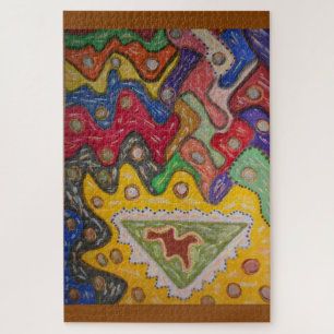 Hand painted  impression African aboriginal type Jigsaw Puzzle
