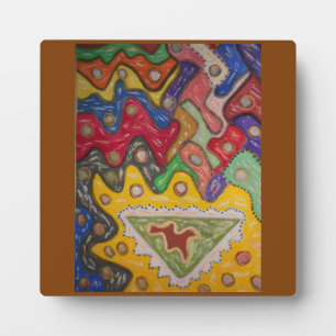 Hand painted impression African aboriginal type Plaque
