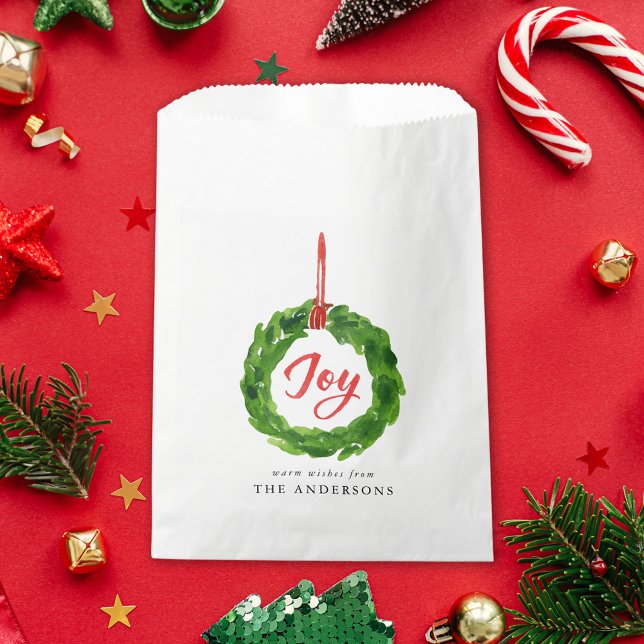 Hand-Painted Joyful Wreath Holiday Favour Bag (Creator Uploaded)