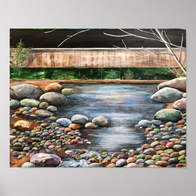 Hand Painted LANDDSCAPE Brook Nature Poster (Front)