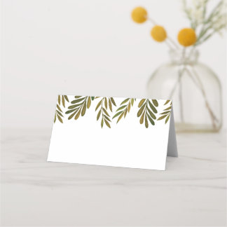 Hand painted leaves Place Card